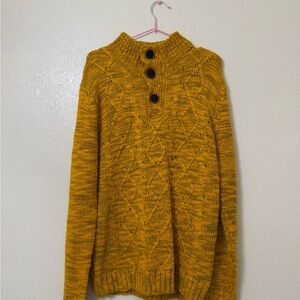 Cozy Mustard Sweater with Button Detail